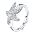 Stelladimare Moissanite Starfish Ring in Sterling Silver