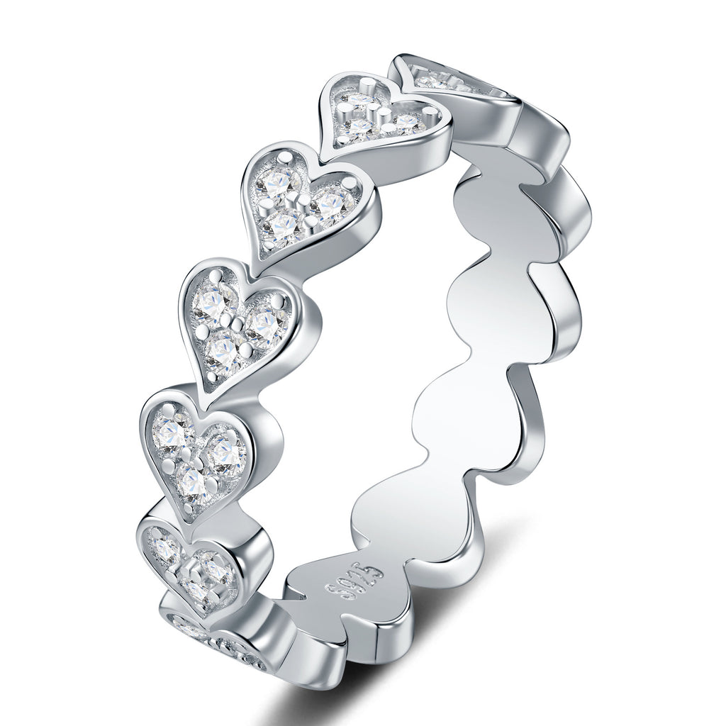 Cuorini Moissanite Eternity Band Ring in Sterling Silver