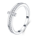 Fedele Moissanite Cross Ring in Sterling Silver