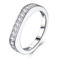 Doppietta Moissanite Band Ring in Sterling Silver