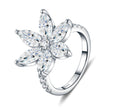 Fiorstella Moissanite Flower Ring in Sterling Silver