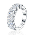 Ovalini Moissanite Eternity Band Ring in Sterling Silver