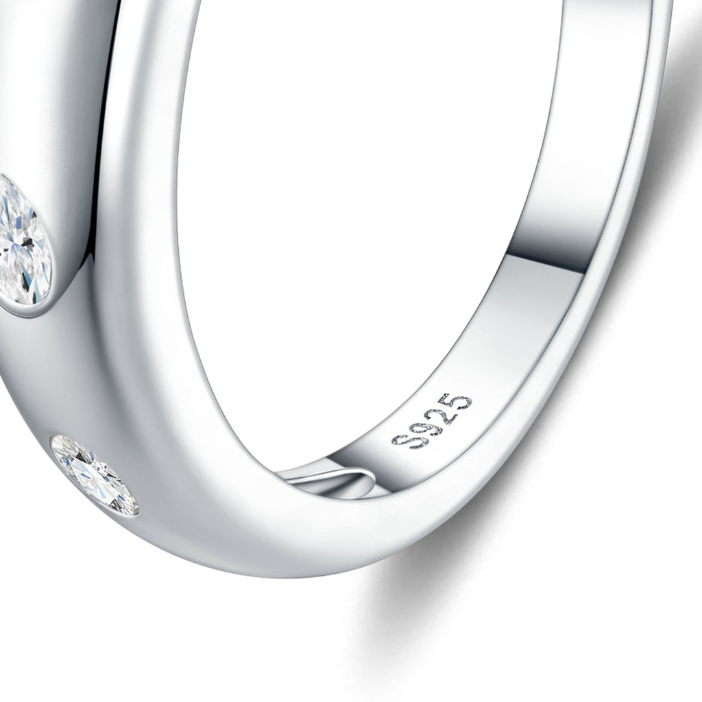 Bolle Moissanite Band Ring in Sterling Silver — detail