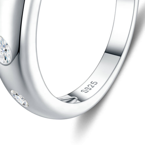 Bolle Moissanite Band Ring in Sterling Silver — detail