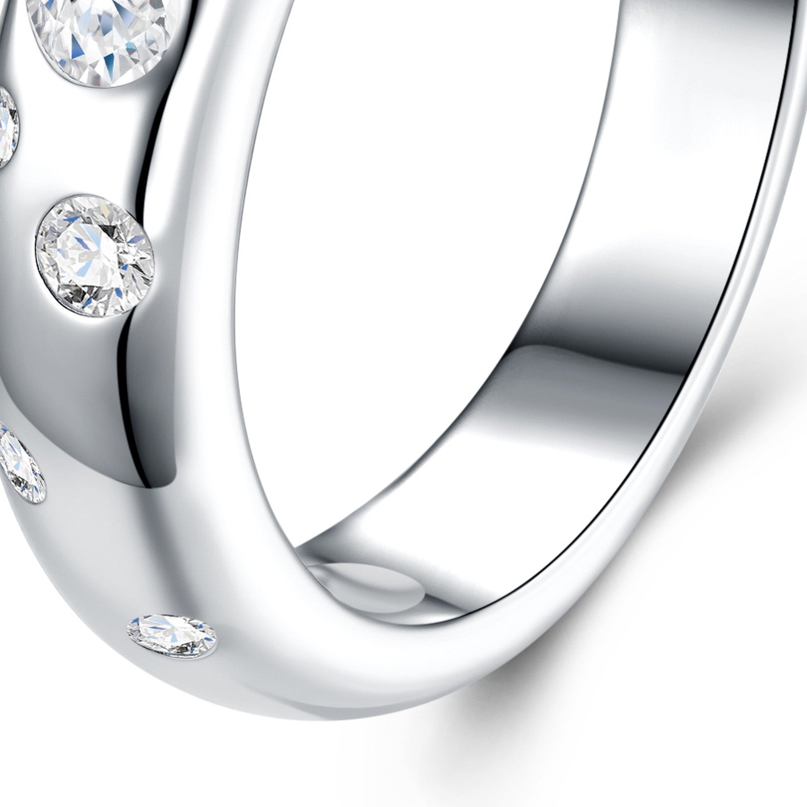 Cuoribolle Moissanite Band Ring in Sterling Silver — detail