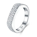 Terzetta Moissanite Band Ring in Sterling Silver