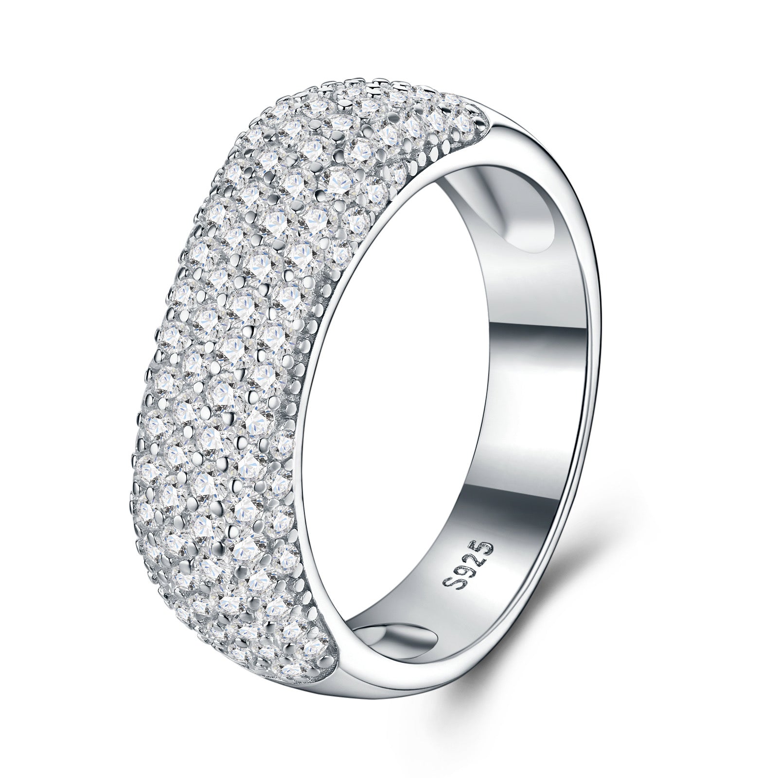 Corposa Moissanite Band Ring in Sterling Silver