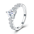 Cuoretta Heart-Cut Moissanite Solitaire Ring in Sterling Silver