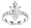 Navettona Marquise-Cut Moissanite Solitaire Ring in Sterling Silver