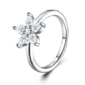 Fioretta Moissanite Flower Ring in Sterling Silver