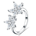 Fioriera Moissanite Flower Ring in Sterling Silver