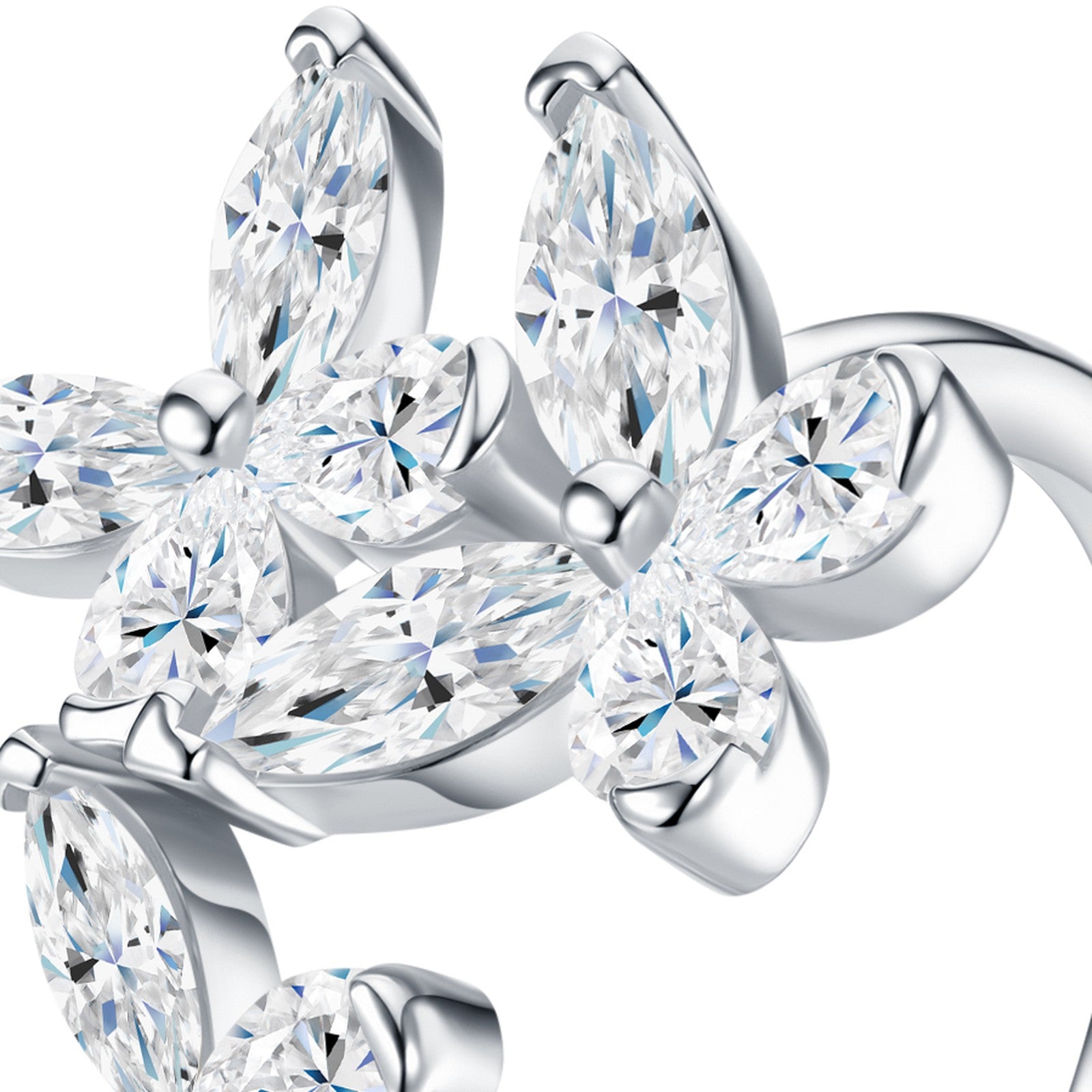 Spiga Moissanite Band Ring in Sterling Silver — detail