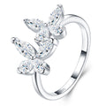 Aliflor Moissanite Flower Ring in Sterling Silver