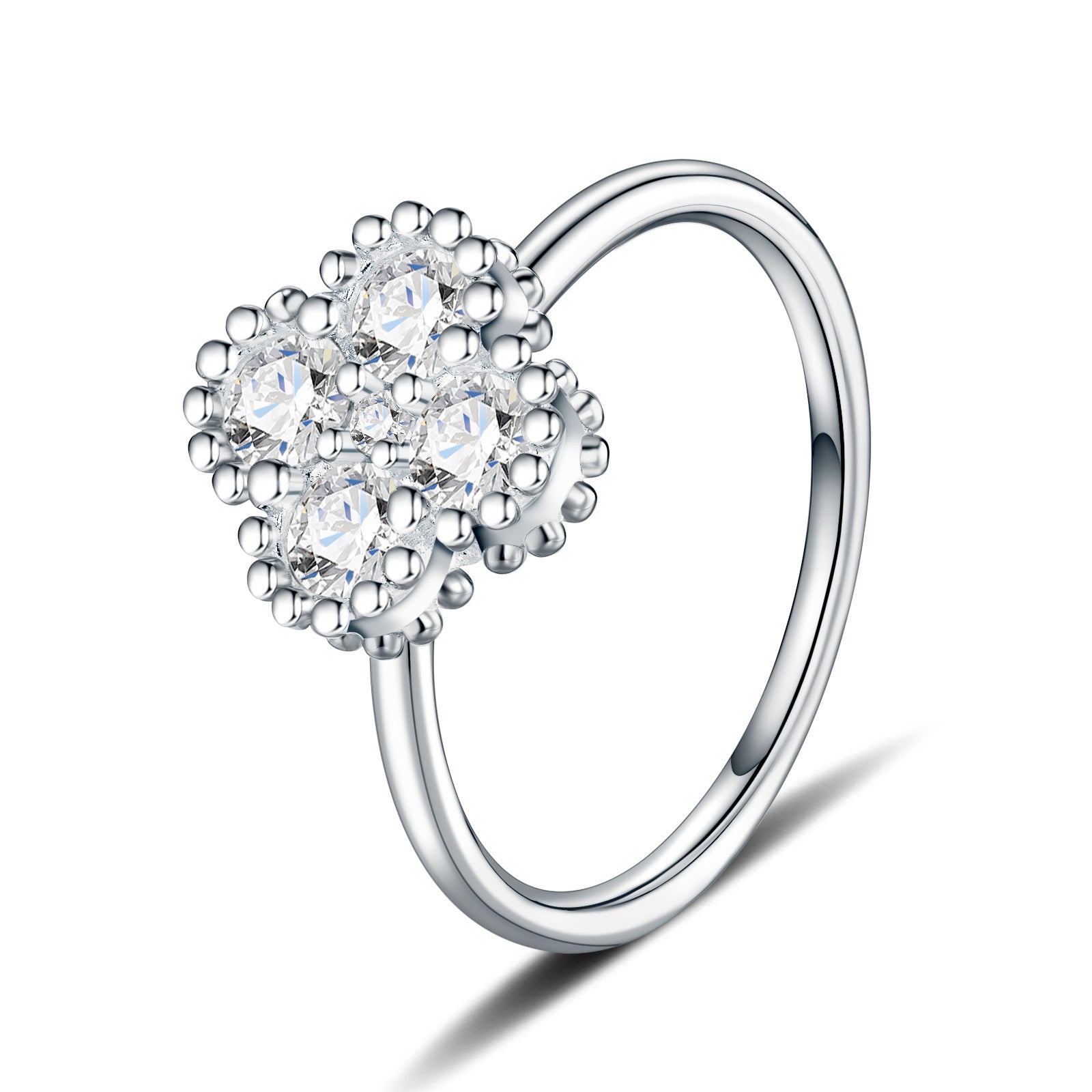 Margheritina Moissanite Flower Ring in Sterling Silver