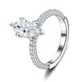 Marchesa Marquise-Cut Moissanite Solitaire Ring in Sterling Silver