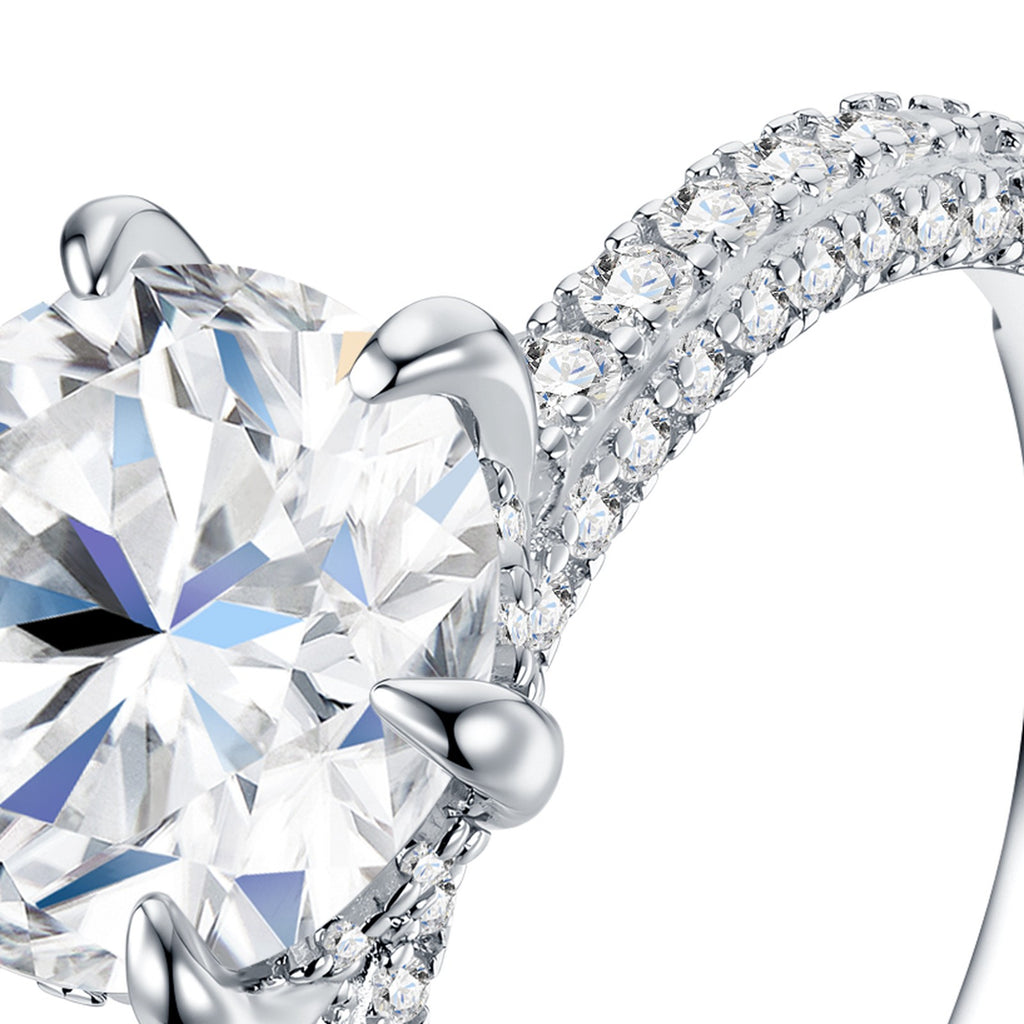 Ovalone Oval-Cut Moissanite Solitaire Ring in Sterling Silver — detail