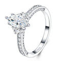 Navettina Marquise-Cut Moissanite Solitaire Ring in Sterling Silver