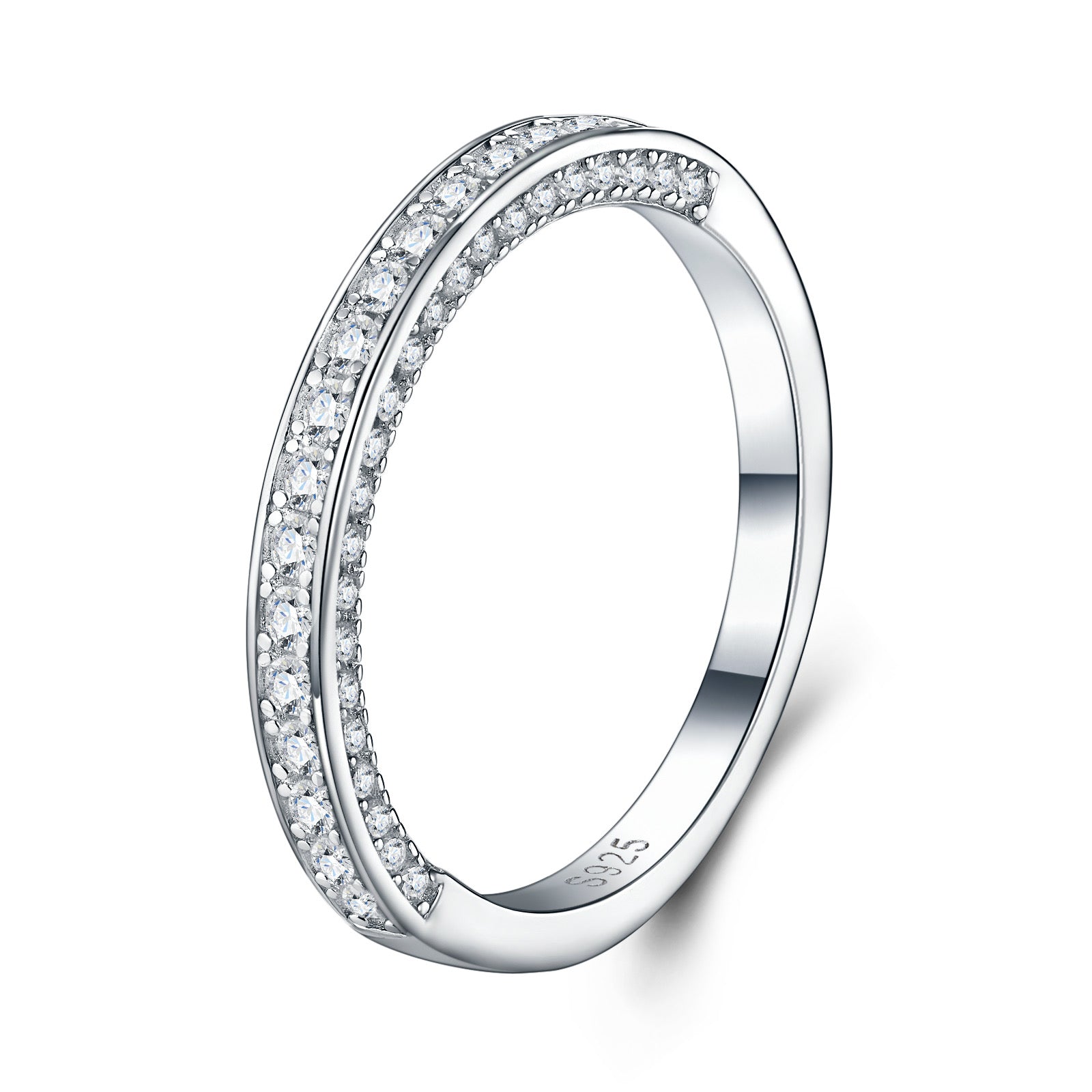 Rigo Moissanite Band Ring in Sterling Silver