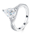 Peruccia Pear-Cut Moissanite Solitaire Ring in Sterling Silver