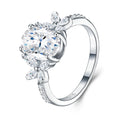 Ovalflor Oval-Cut Moissanite Solitaire Ring in Sterling Silver