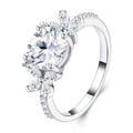 Fiorhalo Moissanite Halo Ring in Sterling Silver