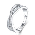 Doppino Moissanite Band Ring in Sterling Silver