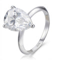 Peragiace Pear-Cut Moissanite Solitaire Ring in Sterling Silver