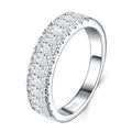Duebordi Moissanite Band Ring in Sterling Silver