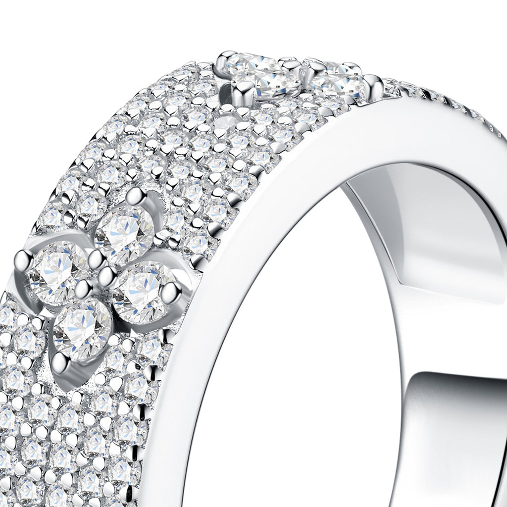 Piena Moissanite Band Ring in Sterling Silver — detail