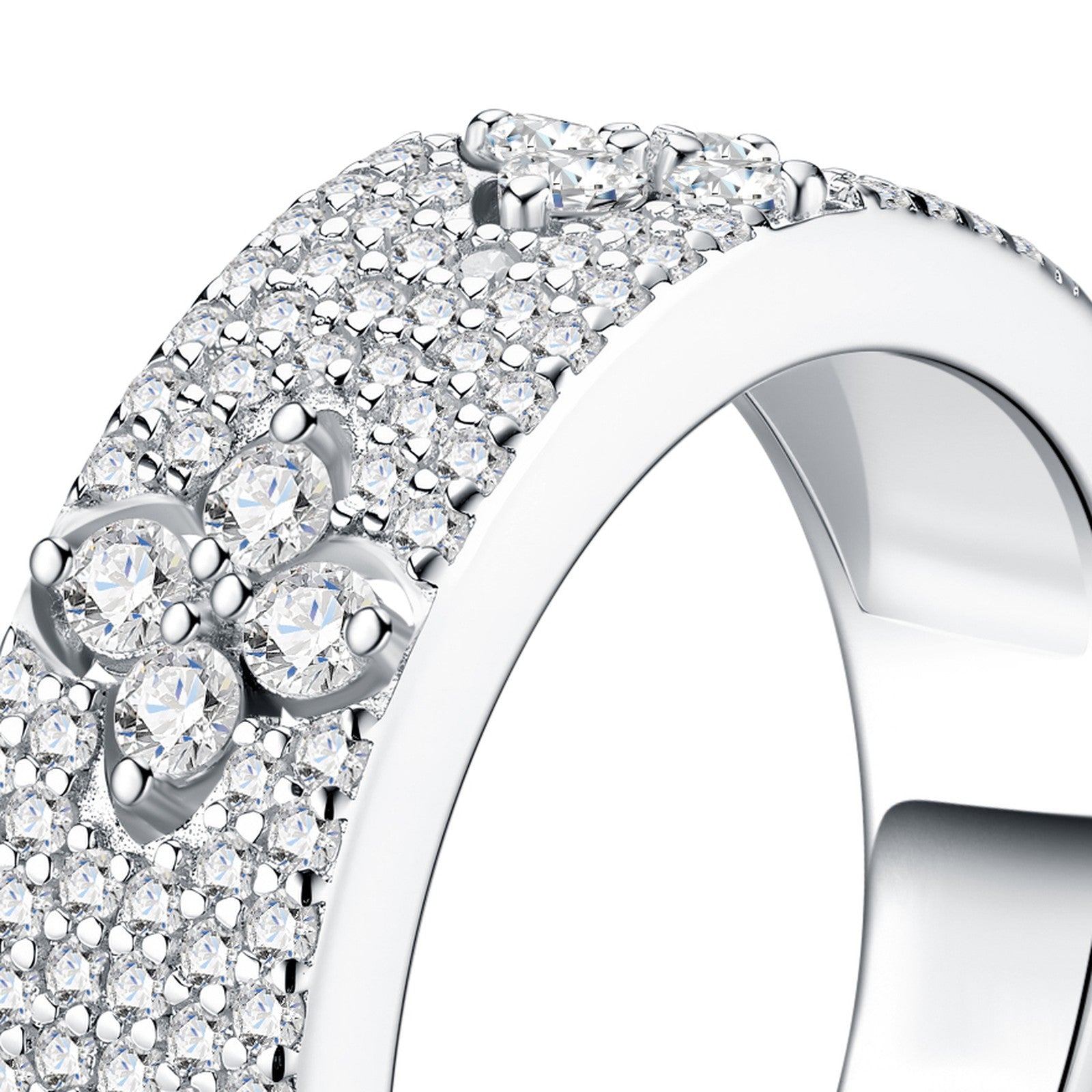 Piena Moissanite Band Ring in Sterling Silver — detail