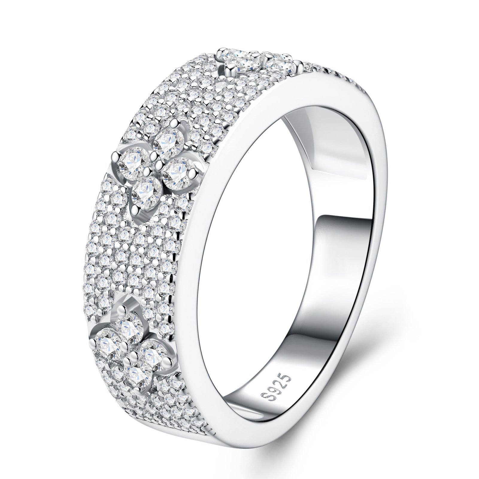 Piena Moissanite Band Ring in Sterling Silver