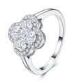 Fiorquattro Moissanite Halo Ring in Sterling Silver