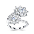 Fioribypass Moissanite Cluster Ring in Sterling Silver
