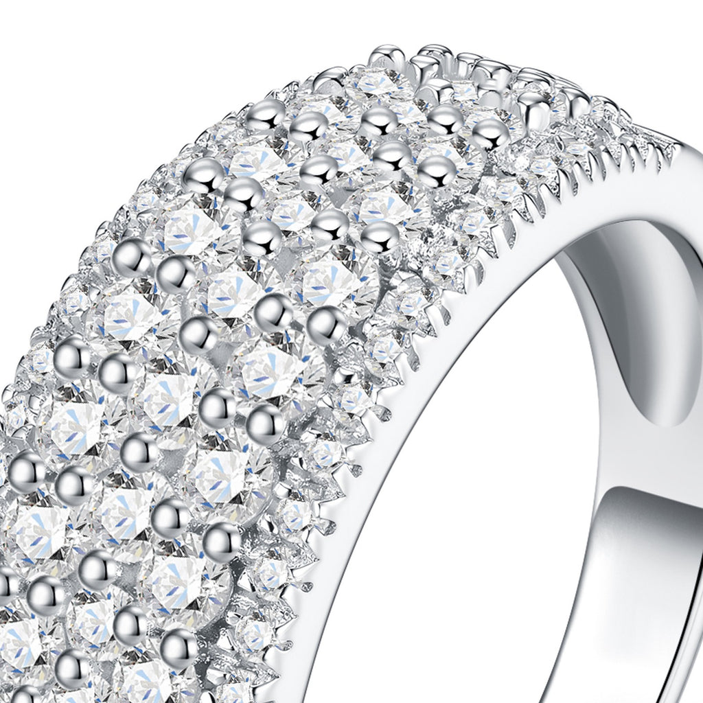 Cupolona Moissanite Band Ring in Sterling Silver — detail