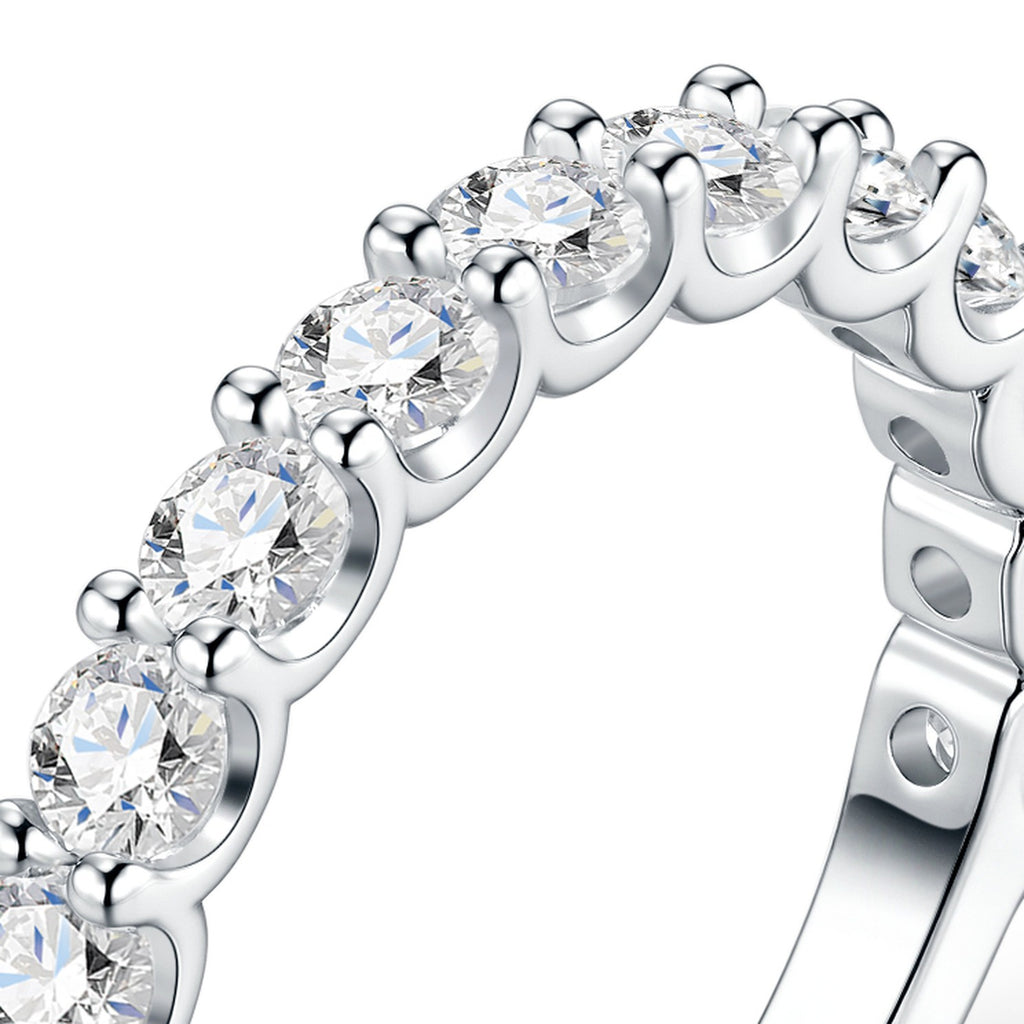 Binaria Moissanite Eternity Band Ring in Sterling Silver — detail