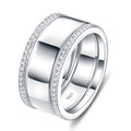 Cornici Moissanite Band Ring in Sterling Silver