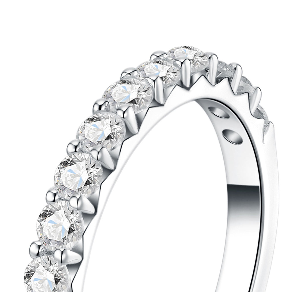 Tondina Moissanite Eternity Band Ring in Sterling Silver — detail
