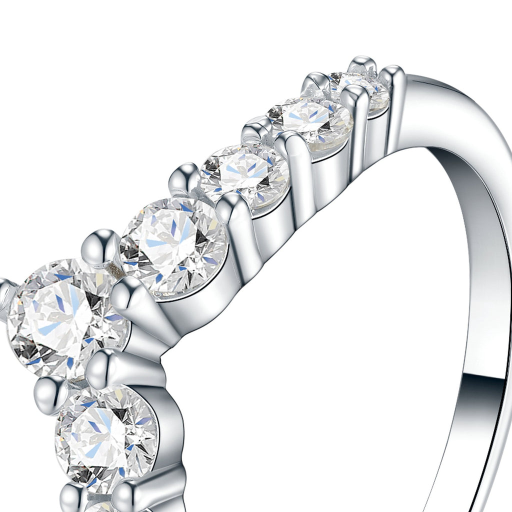 Reginella Moissanite Band Ring in Sterling Silver — detail