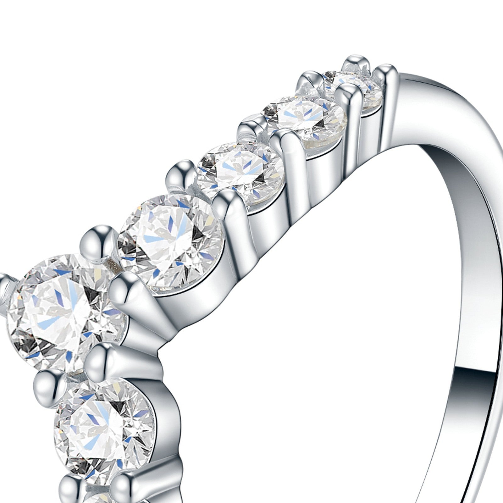 Reginella Moissanite Band Ring in Sterling Silver — detail