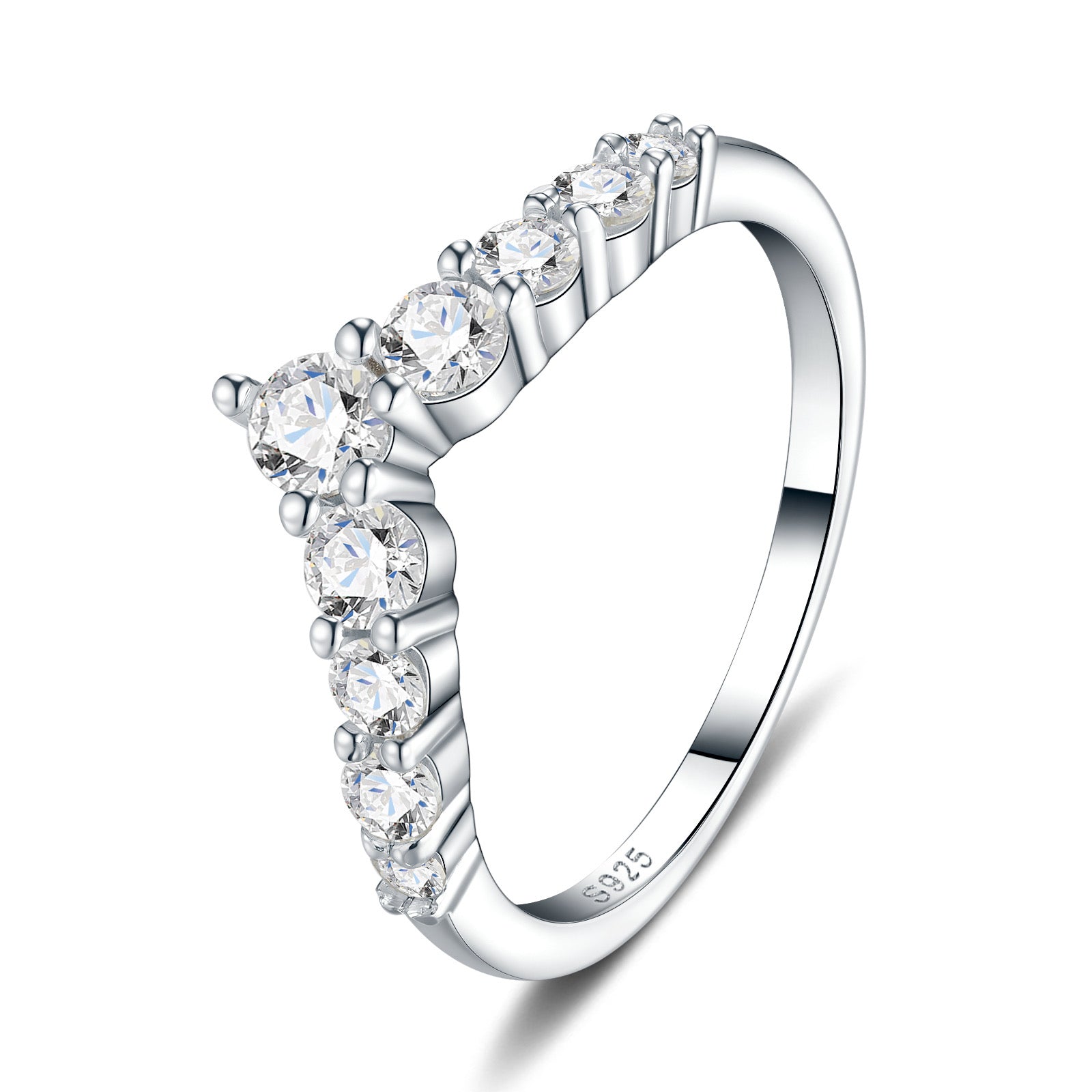 Reginella Moissanite Band Ring in Sterling Silver