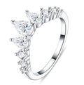 Peracorona Pear-Cut Moissanite Band Ring in Sterling Silver