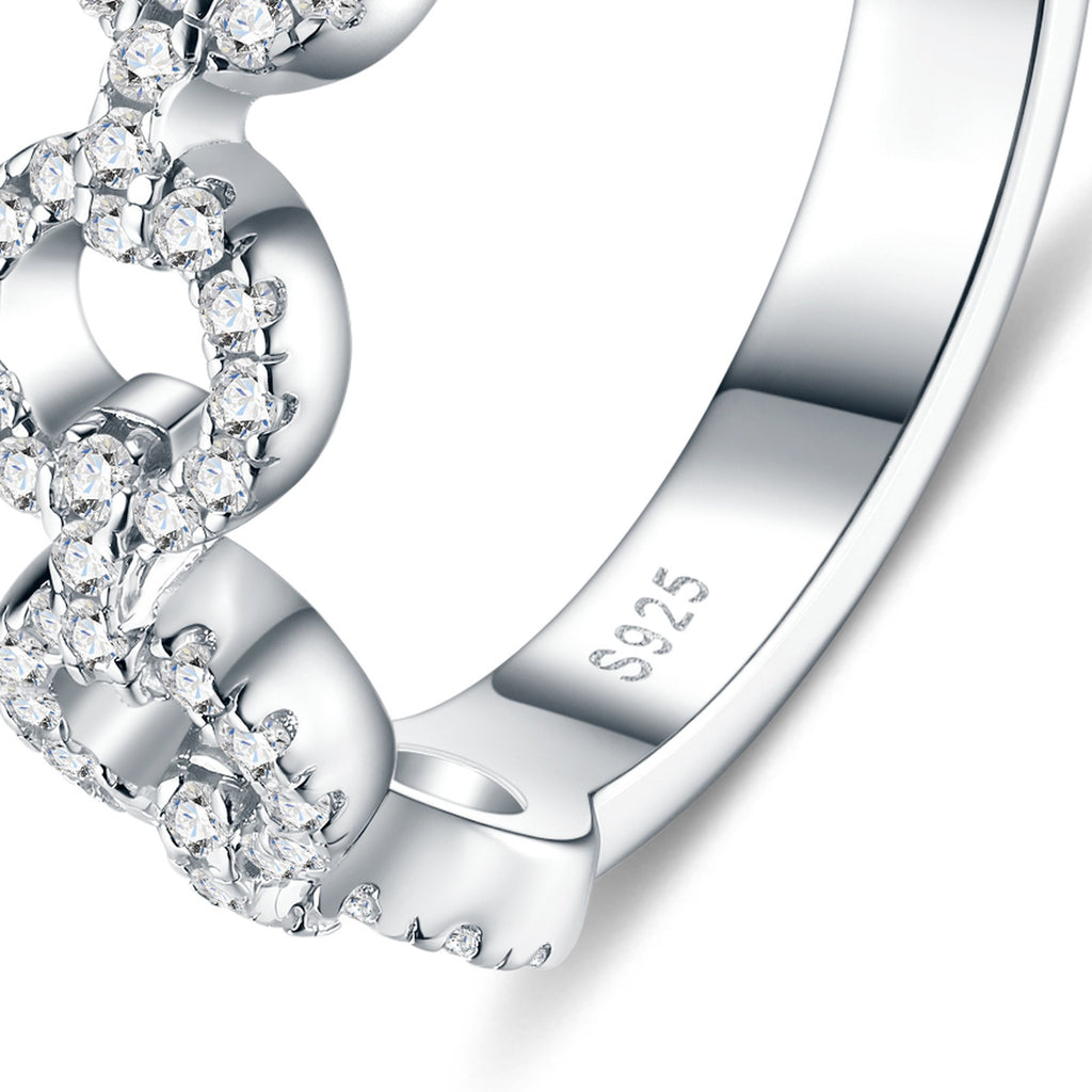 Cerchietti Moissanite Eternity Band Ring in Sterling Silver — detail