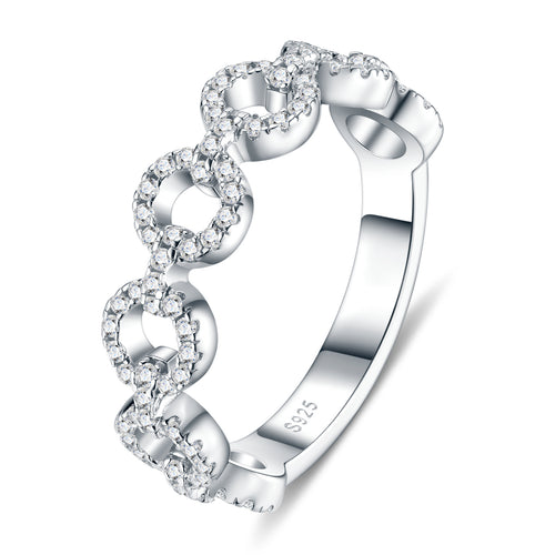 Cerchietti Moissanite Eternity Band Ring in Sterling Silver