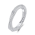 Bordata Moissanite Eternity Band Ring in Sterling Silver