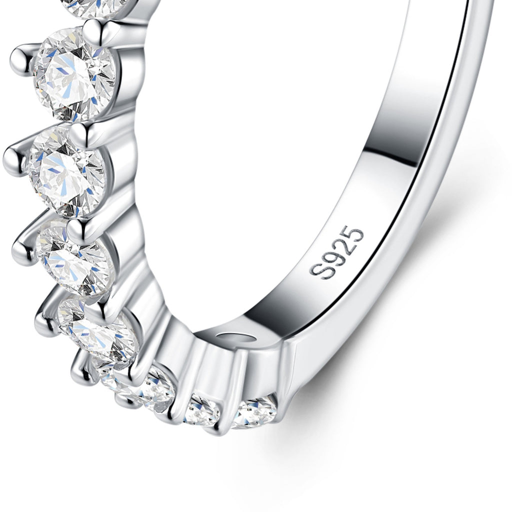 Diademella Moissanite Band Ring in Sterling Silver — detail