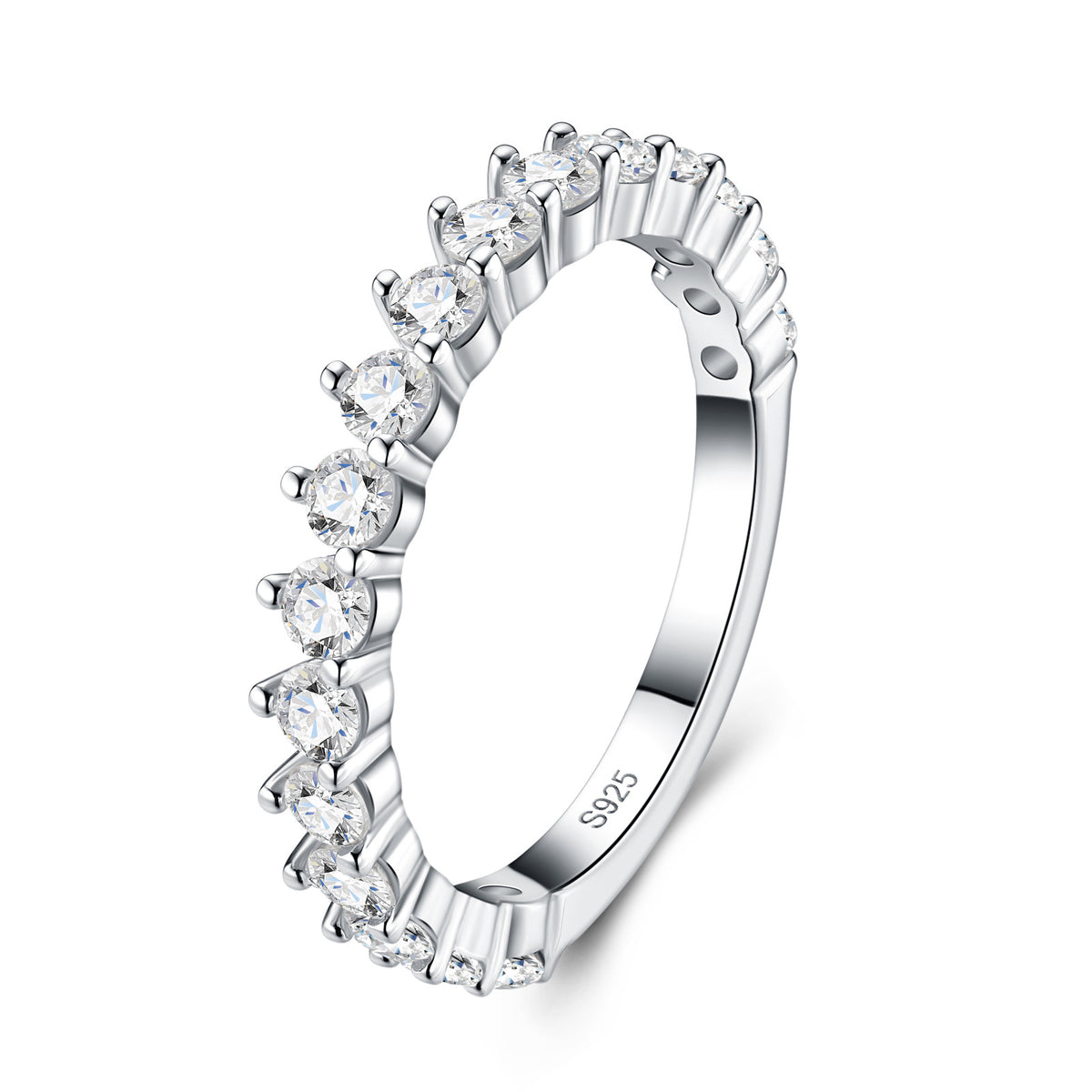 Diademella Moissanite Band Ring in Sterling Silver