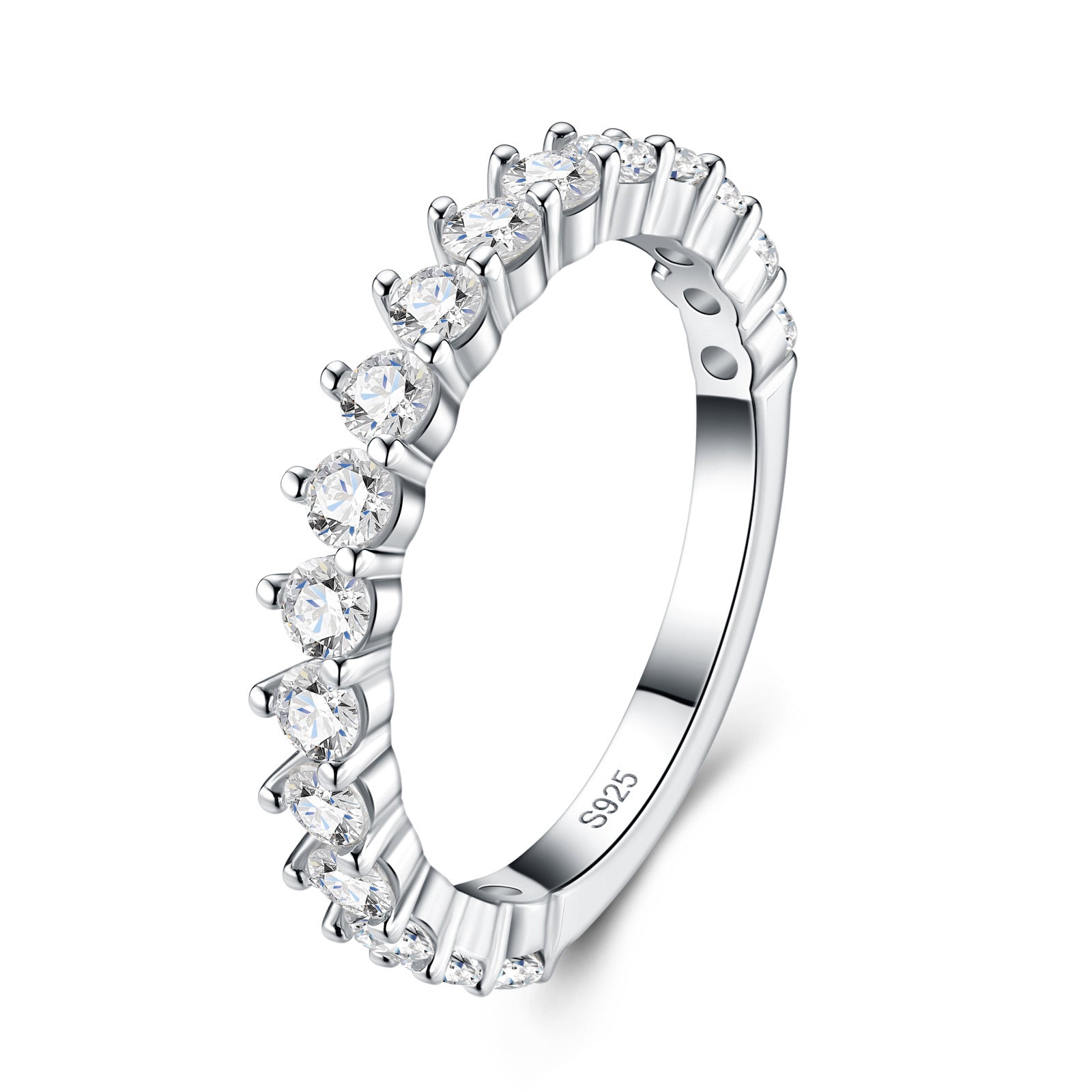 Diademella Moissanite Band Ring in Sterling Silver