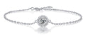 Aurea Moissanite Halo Chain Bracelet in Sterling Silver