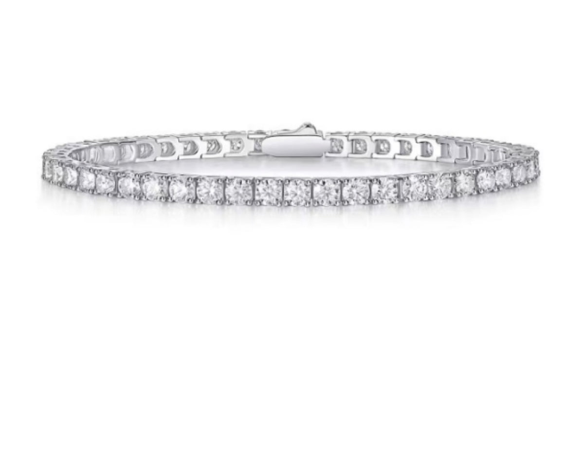 Unique Moissanite Tennis Bracelet in Sterling Silver