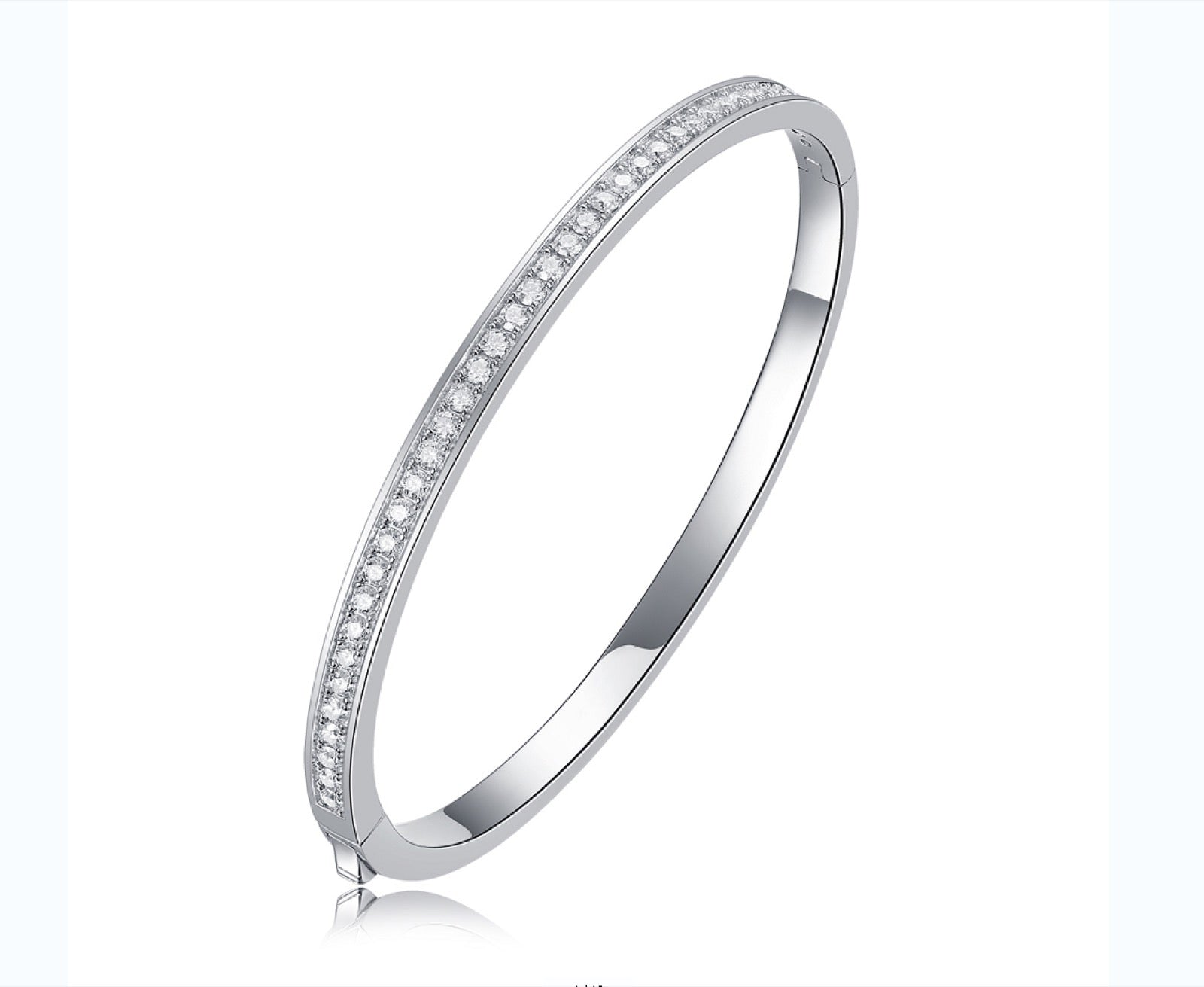 Pegno Moissanite Bangle Bracelet in Sterling Silver